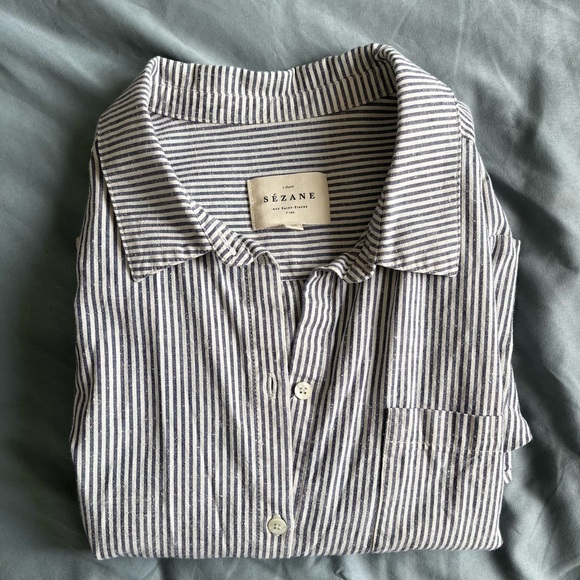 Sezane tomboy shirt striped button up - Picture 5 of 13